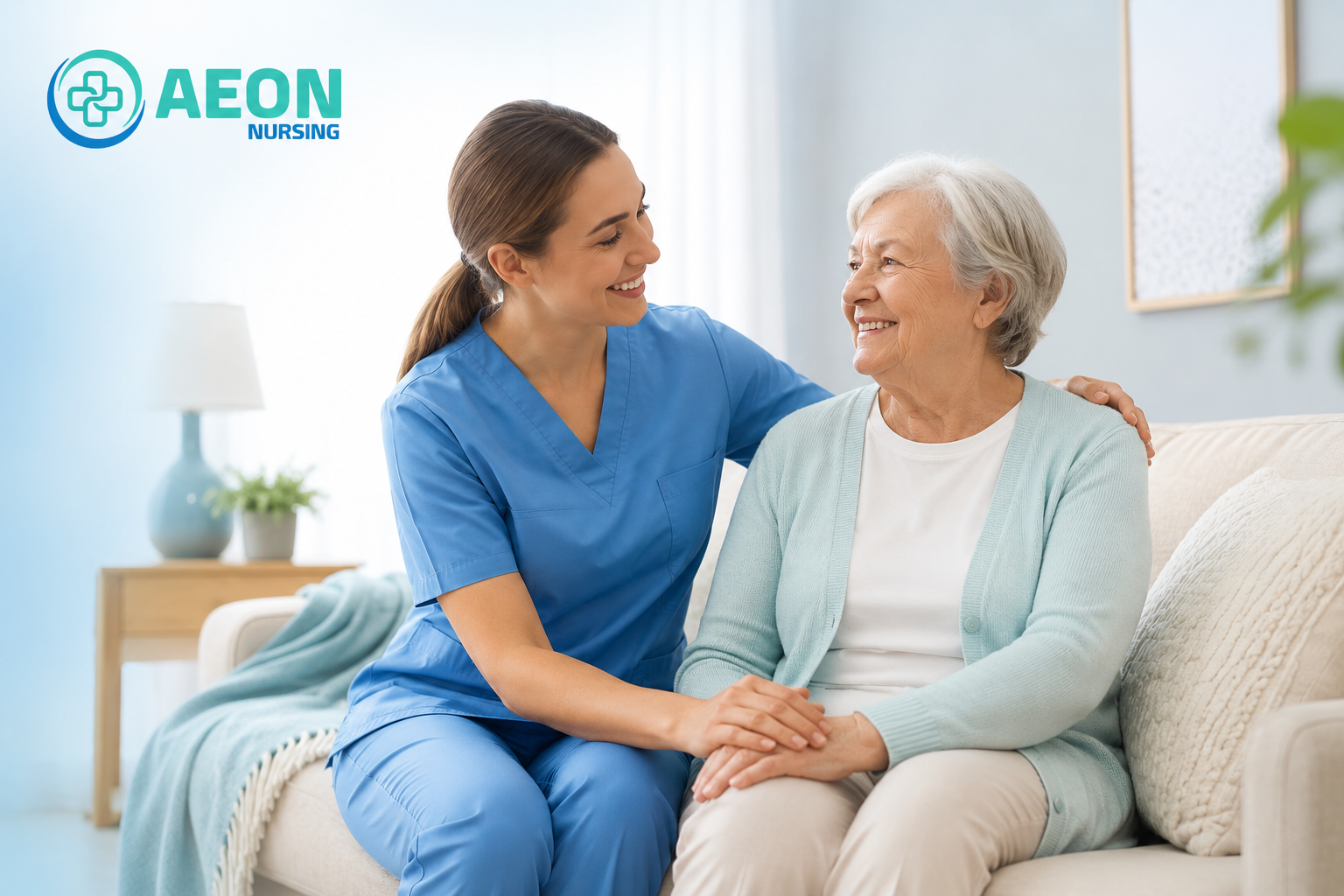 Palliative care at home planning conversation between a family and care professional