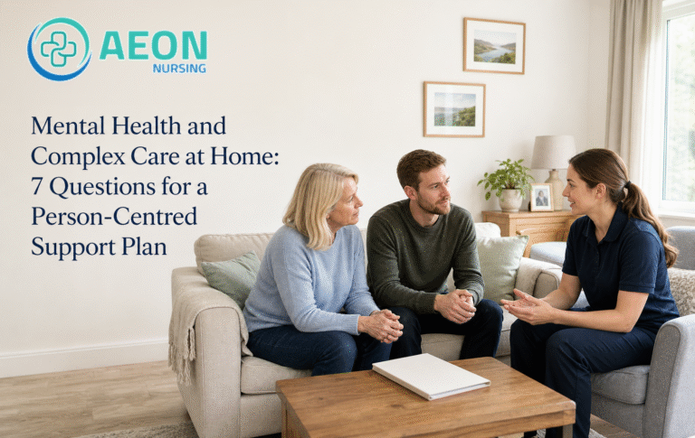 Mental health complex care at home support-plan discussion with a family and care professional