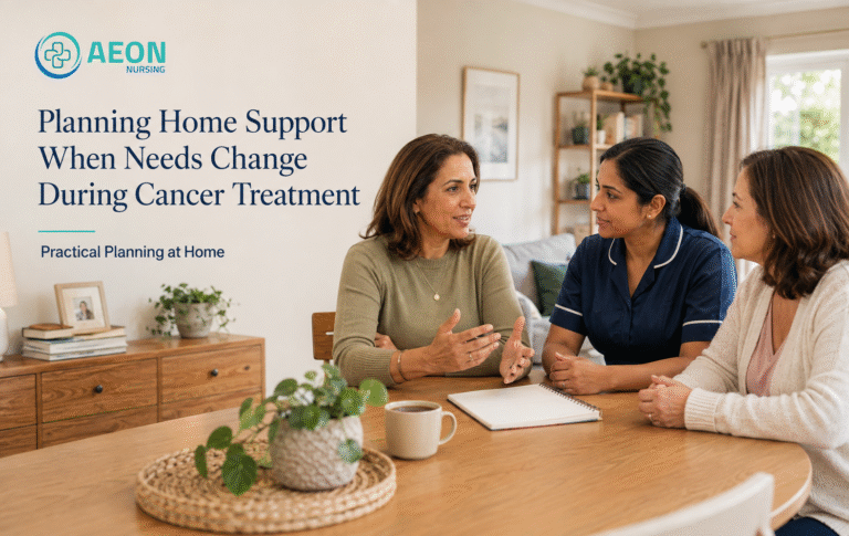 Home support during cancer treatment: person and care professional planning support at home